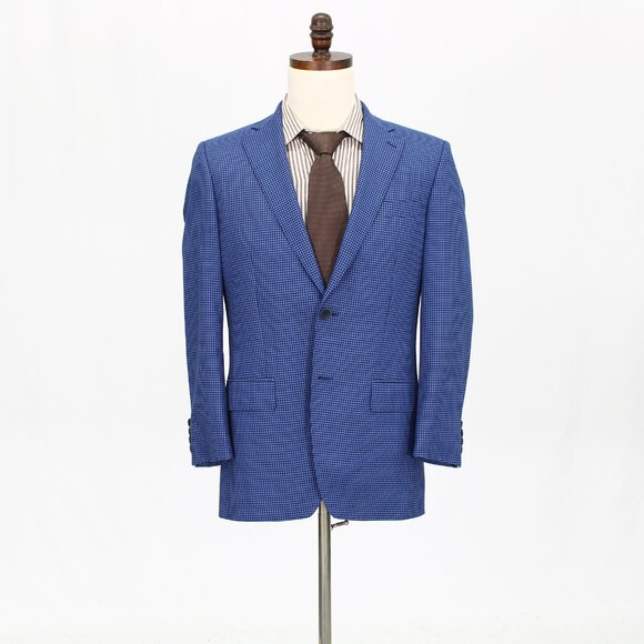 MITRO 38S Blue Check 2-Button Sport Coat Blazer Jacket G831
